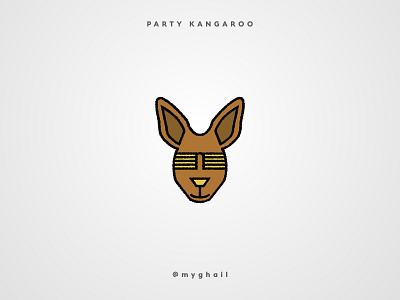 Party Kangaroo | Daily Logo Challenge #19 animal art australia australian branding creative dailylogochallenge design freelance freelancer icon inspiration kangaroo logo logos