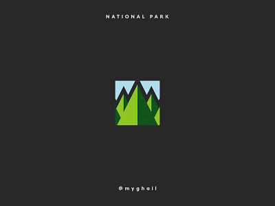 National Park | Daily Logo Challenge #20 art branding colorful creative dailylogochallenge design hills icon illustrator logo minimal natural nature sky tree