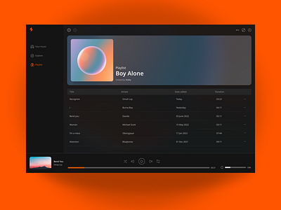 Winamp redesign 2022 africa app dark theme desktop entertainment lagos minimal music nigeria orange ui ux