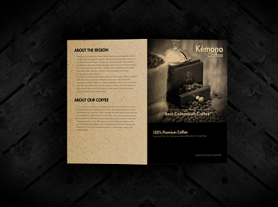 Kemono Front coffee leaflet natural paper print