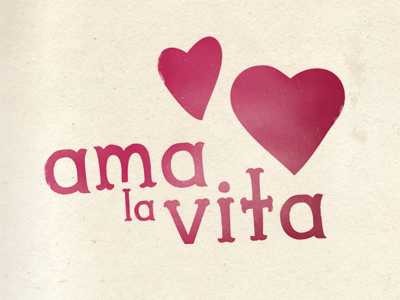 Ama La Vita clumsy logo red texture