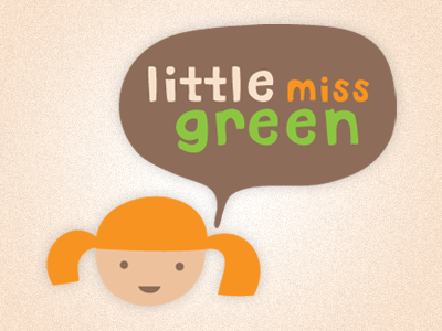 Little Miss Green illustration logo texture