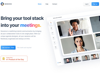 Sessions homepage design ux