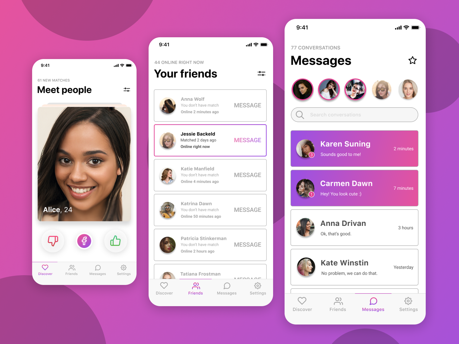 Facebook Dating App by Michał Węgrzyński on Dribbble