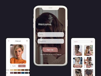 AR Hairstyle App design mobile apps mobile ui