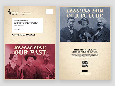 National Civil War Museum Mailer america civil war cover design graphic design layout mail mailable mailer marketing texture typography usa vintage war