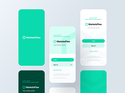 Login - Mobile Style Variations app brand branding clean color design exploration flat green ios landing light loading login mobile splash style ui ux visual