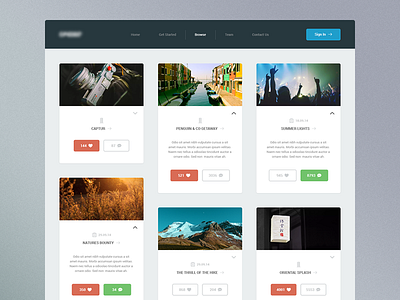 Feed design flat interface navigation site ui ux web