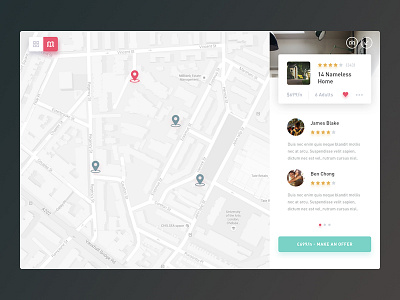 Map View app design file flat light theme map property search real estate site ui ux website