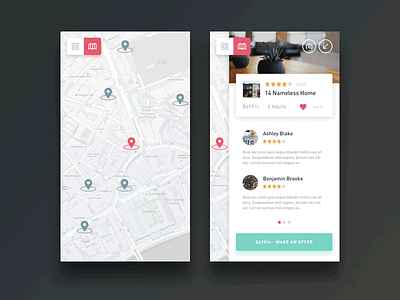 Map View - Mobile app design file flat ios light theme map mobile property search real estate ui ux