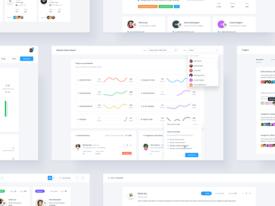 Dashboard - Report, Profile, Companies clean dashboard element flat light profile report tracking ui ux