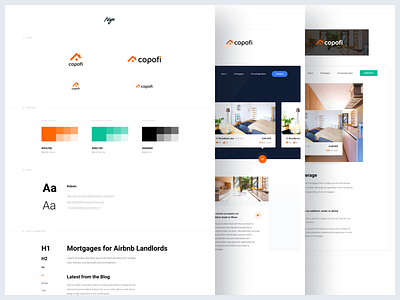 Copofi - UI Guide brand branding clean colour design examples experience flat font guide guideline layout light mortgage typography ui ux web website white