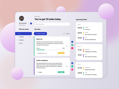 Task Manager ✨ colorful concept dashboard design like minimal task manager trend typography ui uiux ux vector