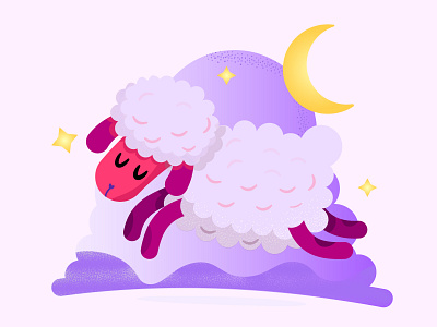 Sleepy Lamb 🐑 colorful design flat illustration lamb minimal noise