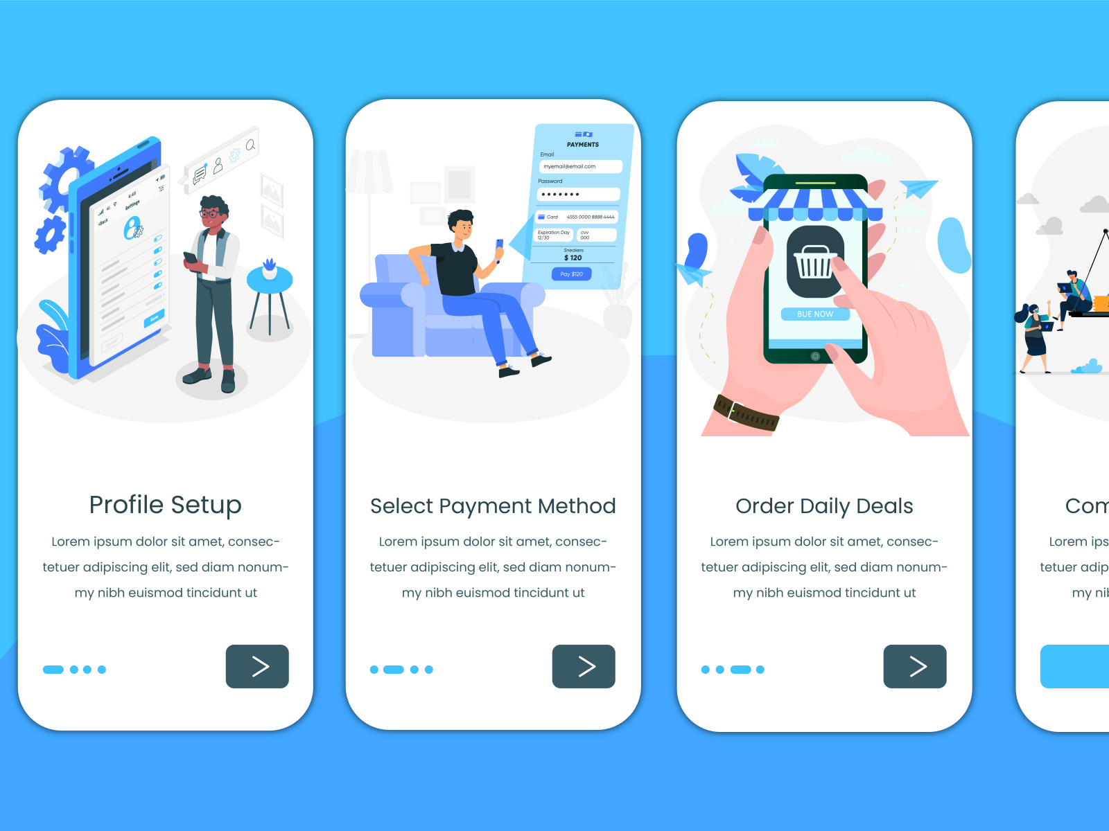 E commerce mobile app onboarding ui design screens by Shazim Bin ...