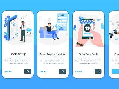 E commerce mobile app onboarding ui design screens