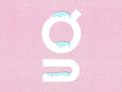 Snow-Capped G ice cream lettering snow texture type design typography