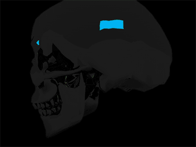 Dark Skull 3d animated gif black bones colorful skull