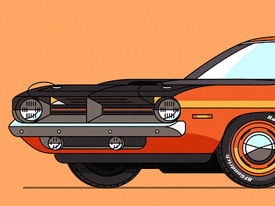 1970 Cuda 1970 cuda automobile car cuda dribbble illustration muscle car orange plymouth barracuda transportation vector wheels