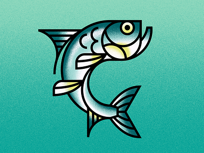 Silver King animals fish fishing illustration ocean tarpon vector