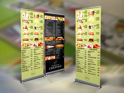 Roll Up banner black drinks food gelato green roll up