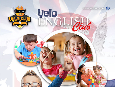 Flyer club anglais - English Club Flyer activities anglais club design enfants english flyer flyer template kids school