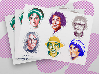 Sticker Pack: Women Who Wrote It design feminism illustration literature sticker sticker design women