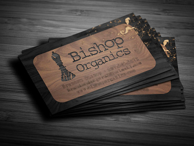 Bishop Organics Business Card branding business card custom identity jewelry logo print wood
