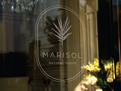 Marisol Logo in Action branding design glass illustration logo logo design minimal natural storefront