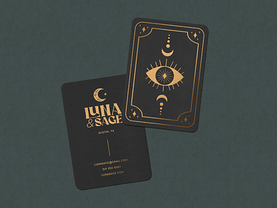 Luna & Sage Business Cards branding design illustration logo logo design magical metaphysical store branding tarot