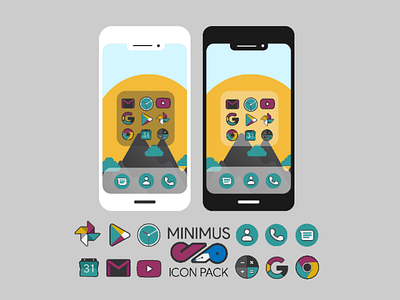 Minimus - Icon Pack android color scheme flat colors icon minimal
