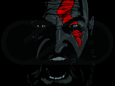 Kratos black god of war grayscale illustration kratos red vector