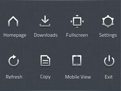 Browser Menu Icon-General android chengdesign copy downloads exit fullscreen home icon icons ios moible refresh settings