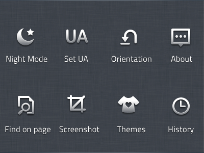 Browser Menu Icon-Advanced about android find history icon icons ios iphone night screenshot themes