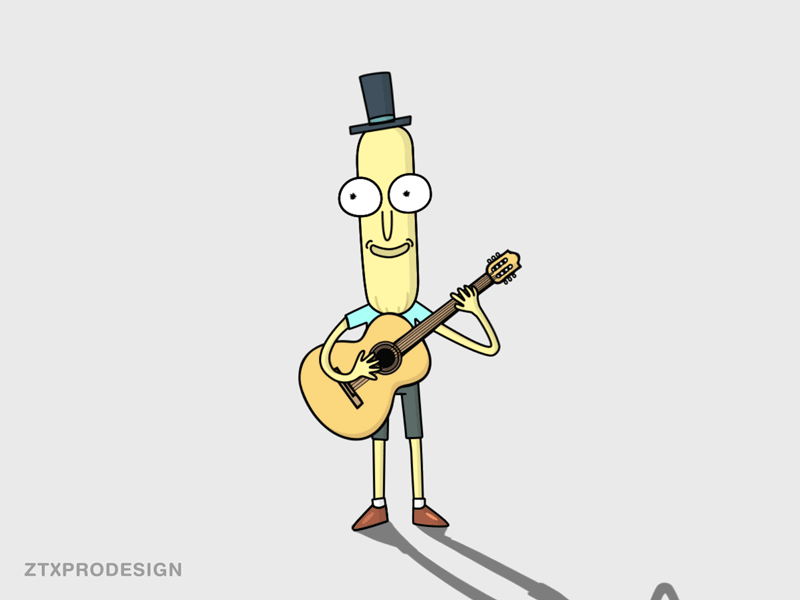 Rick and Morty - Mr Poopybutthole after effects animation animation2d cartoon character gif guitar motion design motiongraphics music