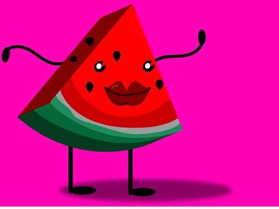 Waltermellony ai character flat character flatdesign fruit fruta illustrator cc melancia