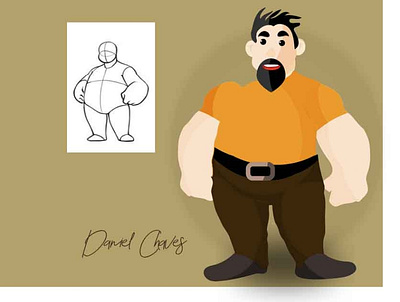 hong 2d 2d character design flat illustration illustrator strongman vector