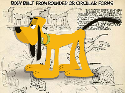 dog from rounded and circular form 2d 2d character 2danimation 2dart flat illustration illustrator oldschool vector