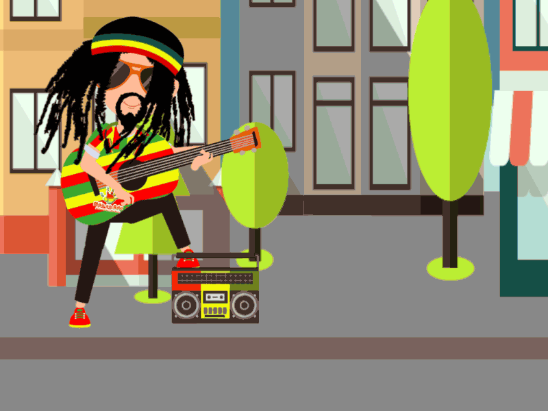 rasta 2d 2d character 2danimation aftereffects animation design gift illustration illustrator rastafari vector