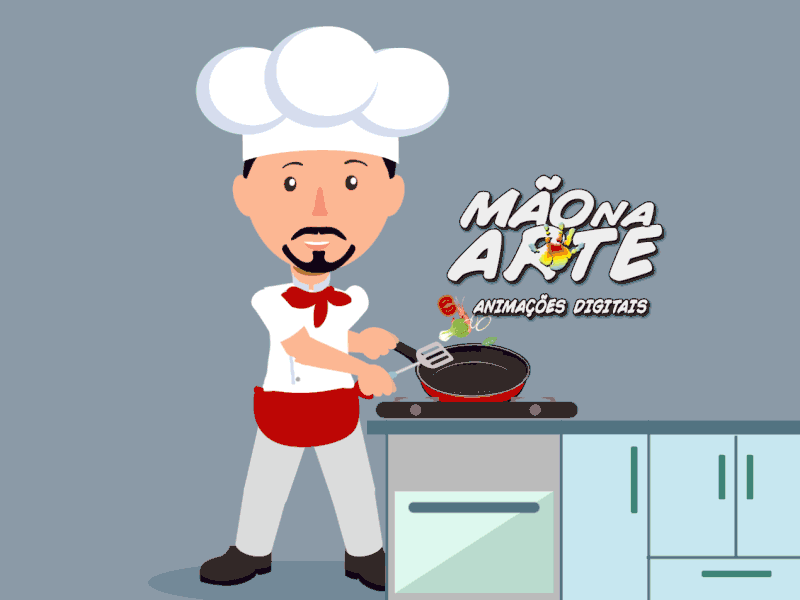 cozinheiro 2danimation aftereffects animation character chef cook design explainer flat gift illustration illustrator vector