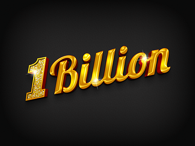 Gold Billion Illustration bright gold light sparkles typography