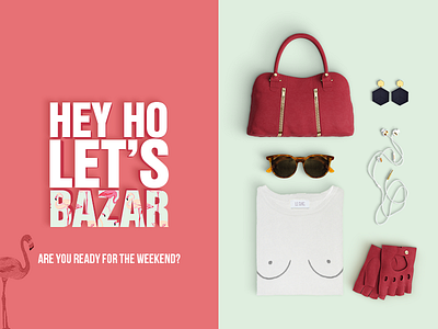 Hey ho! bazar branding fashion flamingo identity visual