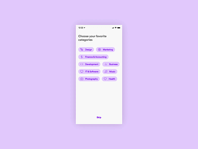 Animation of my Daily UI | Course categories animated animation card categories course app courses dailyui lilac uidesign