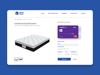 Daily UI | Credit Card Checkout dailyui mattress ui uidesign