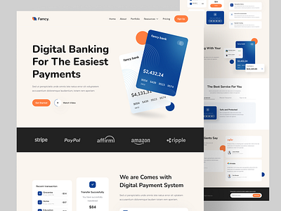 Fancy - Finance Landing Page by Ariqah Hasna for Talkin Studio on Dribbble