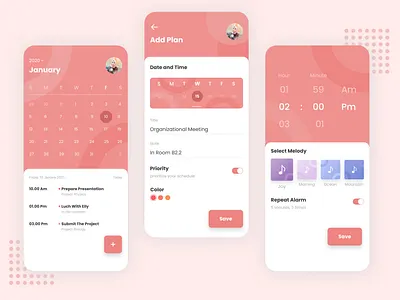 Planner and Reminder App Exploration app design illustration mobile mobile app mobiledesign ui ux