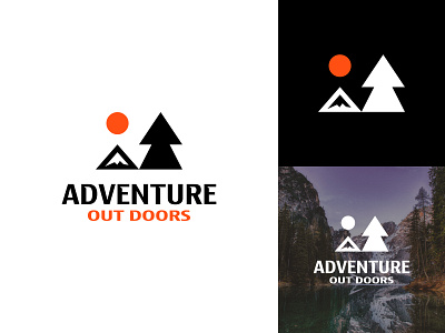 Adventure Out Doors adventure brand branding branding and identity branding identity forest logo design logo mark logos minimalist minimalist logo mountain logo negative space logo outdoors