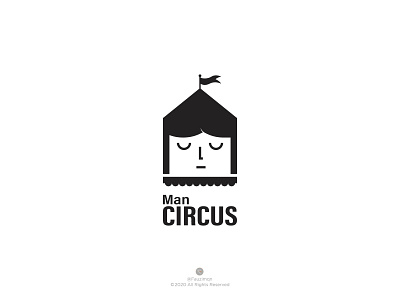 Man Circus - Logo Design boy illustration branding circus creative festival logo logo logodesign logos logotype man logo minimalist logo negative space symbol