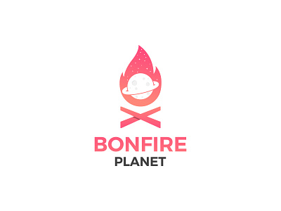 Bonfire Planet - Logo bone bonefire brand brand identity branding fire fire logo firelogo full color logo logo design logotype minimal minimalist logo planet planet logo planets sky star star logo