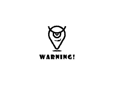 Warning Logo Design brand brand identity branding branding and identity branding concept icon illustration location logo logos logotype minimal minimalist minimalist logo monster monster club monster logo vector warning